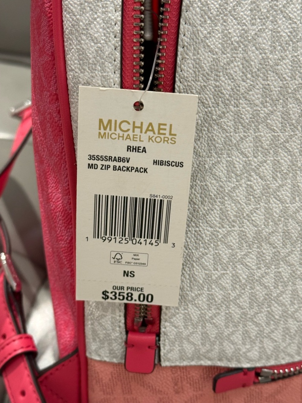 MICHAEL KORS Rhea Medium Color-Block Signature Logo Backpack - Picture 10 of 10